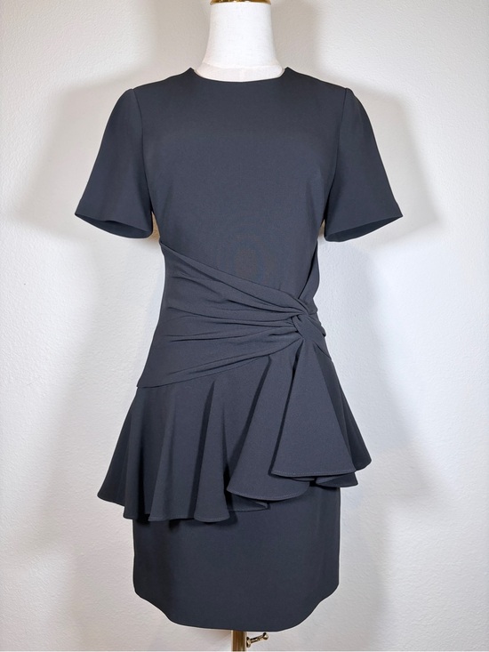 cinq a sept Dresses & Skirts - Cinq a Sept Fontaine Crewneck Flounce Black Mini Dress Size 2